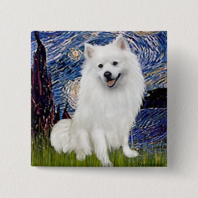 Eskimo Spitz 1 - Starry Night (Vert) 15 Cm Square Badge (Front)