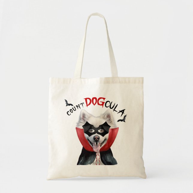 Eskimo Vampire Dog Trick or Treat Halloween Tote Bag (Front)