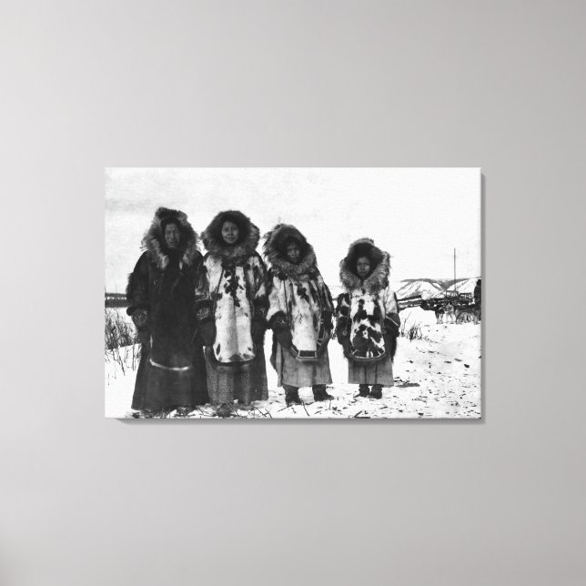 Eskimo Women In Alaska Photograph Canvas Print (Front)