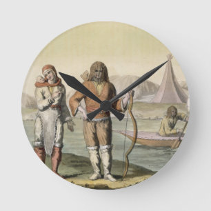 Eskimos at Hudson Bay, from 'Le Costume Ancien et Round Clock