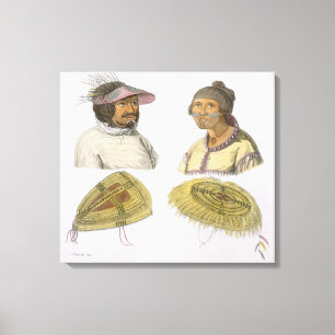 Eskimos from North America (colour engraving) Canvas Print