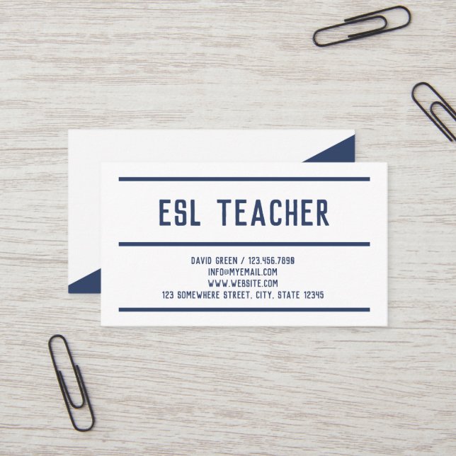 ESL English Business Card (Front/Back In Situ)