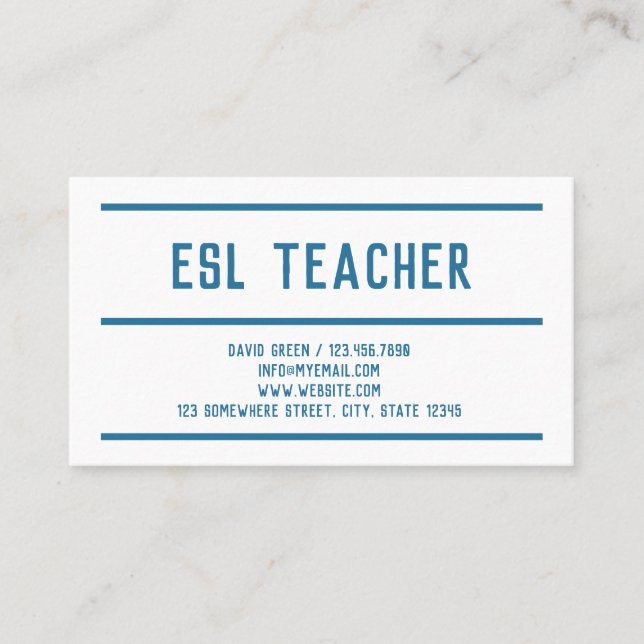 Esl Instructor Business Card (Front)