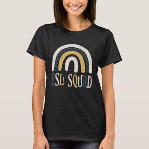 ESL Squad Teacher Crew Team Back To School Boho Ra T-Shirt
