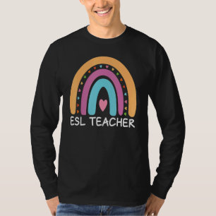 ESL Teacher Boho Rainbow Back To School Appreciati T-Shirt
