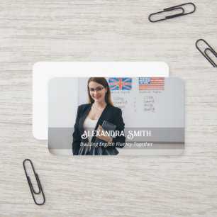 Esl Teacher Custom Photo Business Card