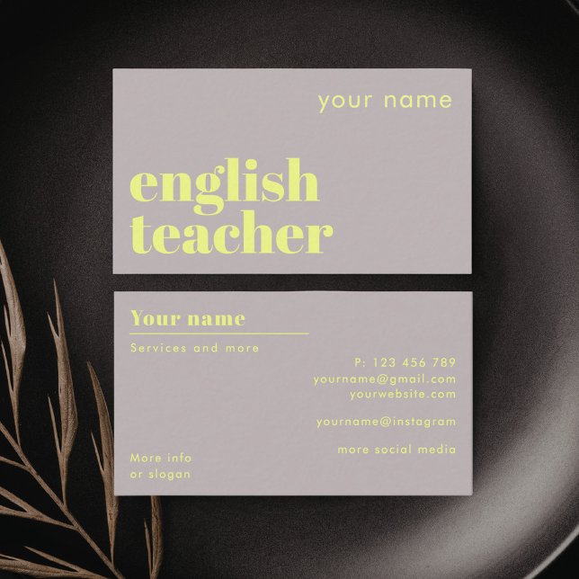 ESL Teacher english second language Business Card (Creator Uploaded)