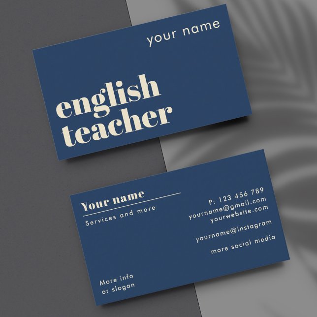 ESL Teacher english second language Business Card (Creator Uploaded)