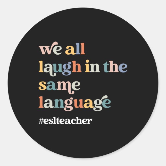 ESL Teacher ESOL Student Cute Retro Back To School Classic Round Sticker (Front)