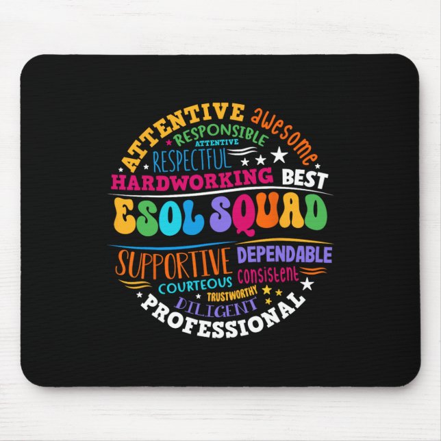 Esol Squad Teachers And Students Team Ck To School Mouse Pad (Front)