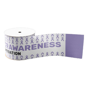 Esophageal Cancer Awareness Pattern Ribbon Grosgrain Ribbon