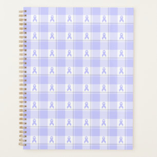 Esophageal Cancer Awareness Plaid Periwinkle Planner