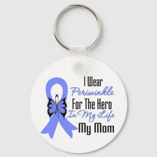 Esophageal Cancer Ribbon Hero My Mom Key Ring