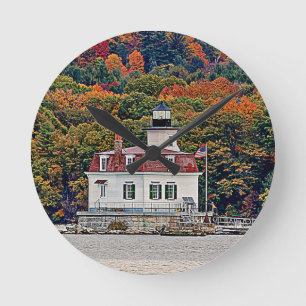 Esopus Meadows Lighthouse Round Clock