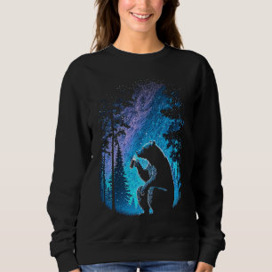 Esoteric Bear drinking Beer Night Forest Sweatshirt