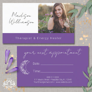 Esoteric Holistic Modern Moon Photo Appointment Business Card