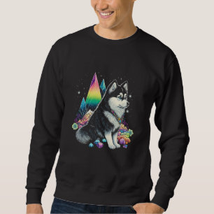 Esoteric Husky Dog Crystals Cute Illustration 1 Sweatshirt