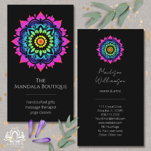 Esoteric Mandala Holistic Metaphysical Boho Bright Business Card