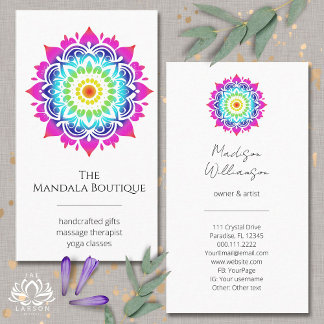 Esoteric Mandala Holistic Metaphysical Boho Bright Business Card