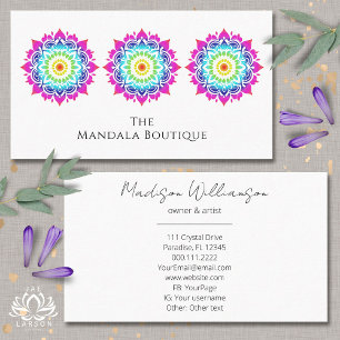 Esoteric Mandala Holistic Metaphysical Boho Bright Business Card