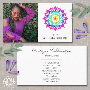 Esoteric Mandala Holistic Metaphysical Boho Photo Business Card