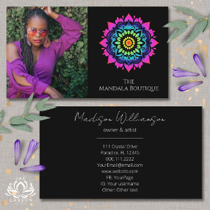 Esoteric Mandala Holistic Metaphysical Boho Photo Business Card