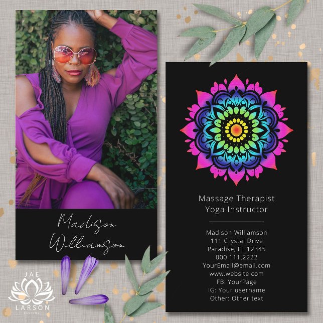 Esoteric Mandala Holistic Metaphysical Boho Photo Business Card (Creator Uploaded)