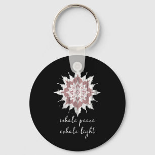 Esoteric Meditation Lotus Flower Inhale Peace Exha Key Ring