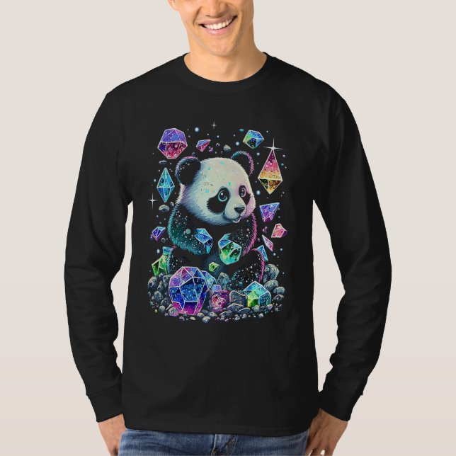 Esoteric Panda Crystals Cute Illustration  1 T-Shirt (Front)