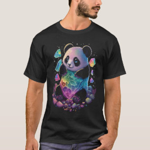Esoteric Panda Crystals Cute Illustration T-Shirt