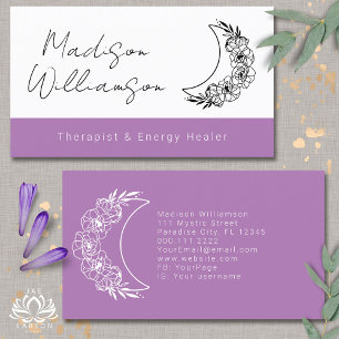 Esoteric Psychic Modern Minimalist Crescent Moon Business Card