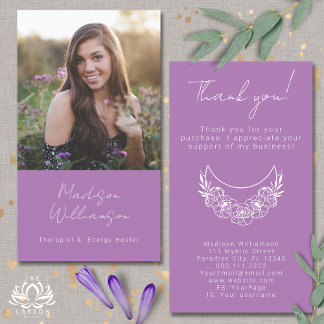 Esoteric Psychic Modern Photo Customer Thank You Business Card