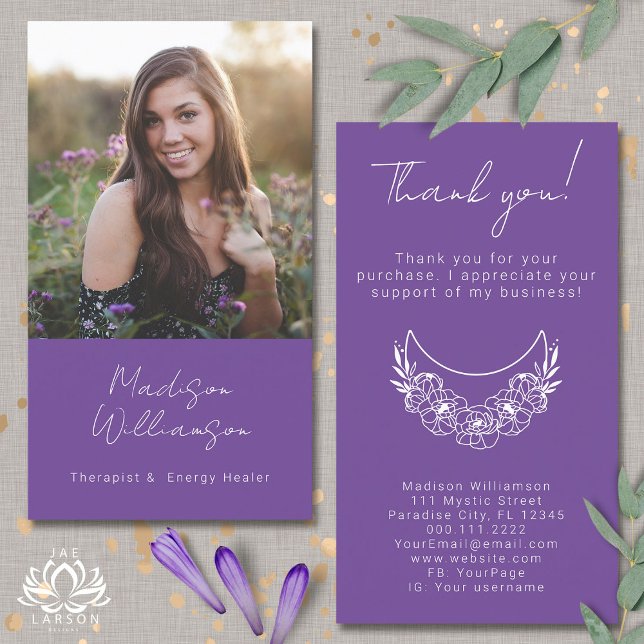 Esoteric Psychic Modern Photo Customer Thank You Business Card (Creator Uploaded)