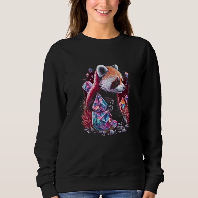 Esoteric Red Panda Pet Art Crystals Cute Illustrat Sweatshirt (Front)