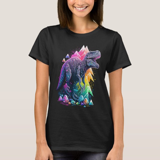 Esoteric Rex Trex Crystals Cute Illustration  6 T-Shirt (Front)