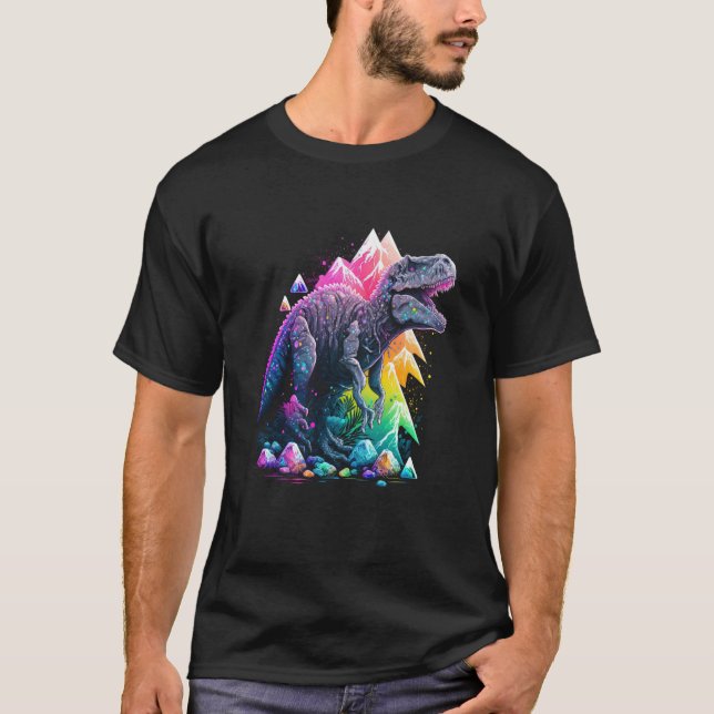 Esoteric Rex Trex Crystals Cute Illustration  8 T-Shirt (Front)