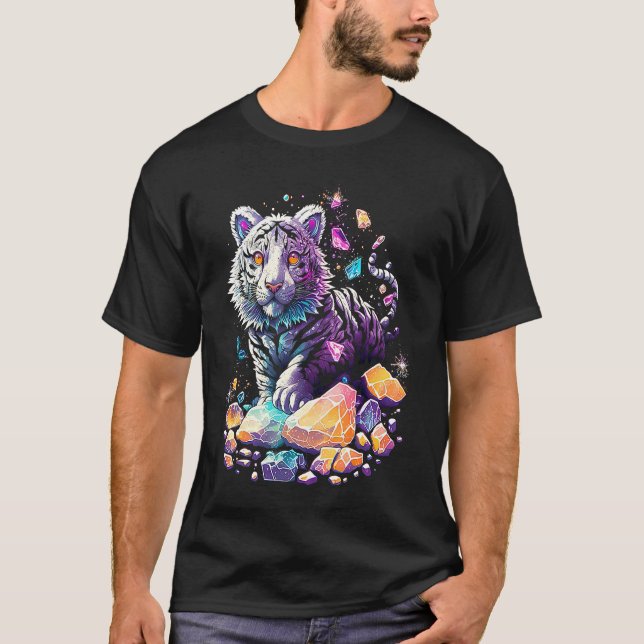 Esoteric Tiger Crystals Cute Illustration  7 T-Shirt (Front)