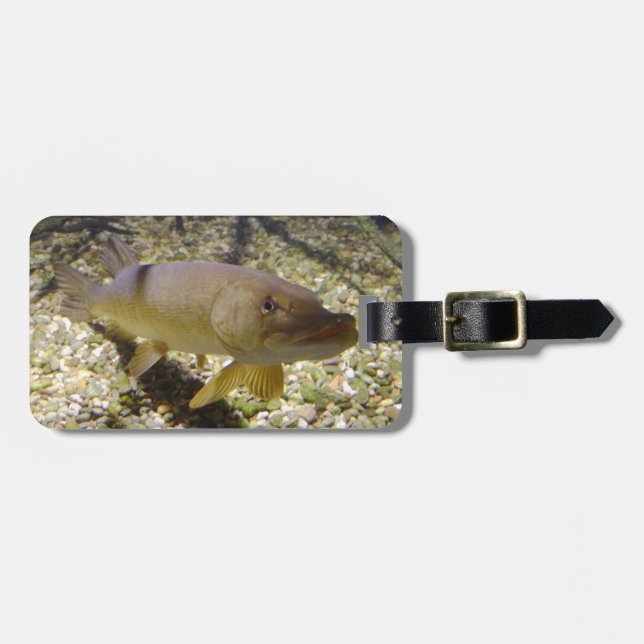 Esox lucius luggage tag (Front Horizontal)