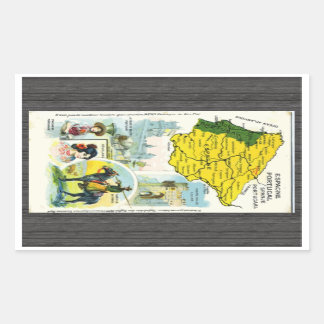 Espacne Portugal Spanje Portugaal, Vintage Rectangular Sticker