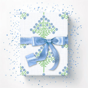 Espalier Bloom in Slate and Green Wrapping Paper