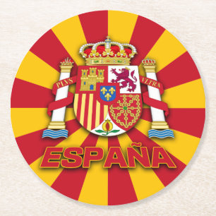 Espana Coat of Arms Round Paper Coaster