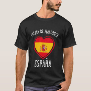 España Flag Heart Palma De Mallorca City T-Shirt