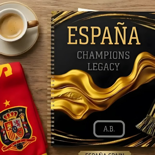 España Spain: Champions Legacy | Luxury Executive  Planner (Put your winning strategy in ink. Custom open-page Spain tournament planners on Achempong Zazzle. 📝)
