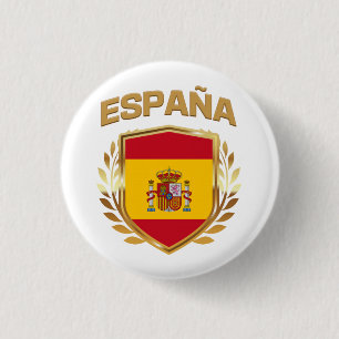 Espana Spain Flag Shield 3 Cm Round Badge