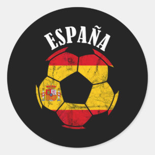 Espana Spain Flag Spain Soccer Player Spanish Prid Classic Round Sticker
