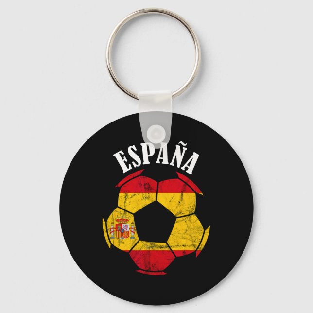 Espana Spain Flag Spain Soccer Player Spanish Prid Key Ring (Front)