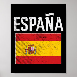 Espana Spain Flag Spanish Soccer Men Women Kids Bo Poster