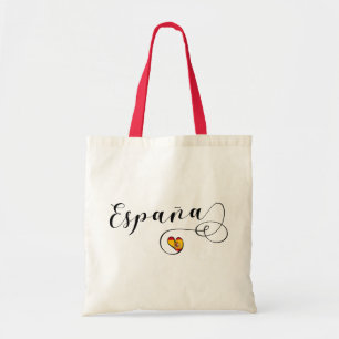 España Spanish Heart Flag Tote Bag