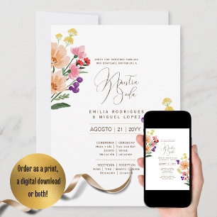 Espanol Invitación de Boda Summer Floral Wedding I Invitation