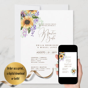 Espanol Invitación de Boda Summer Floral Wedding I Invitation
